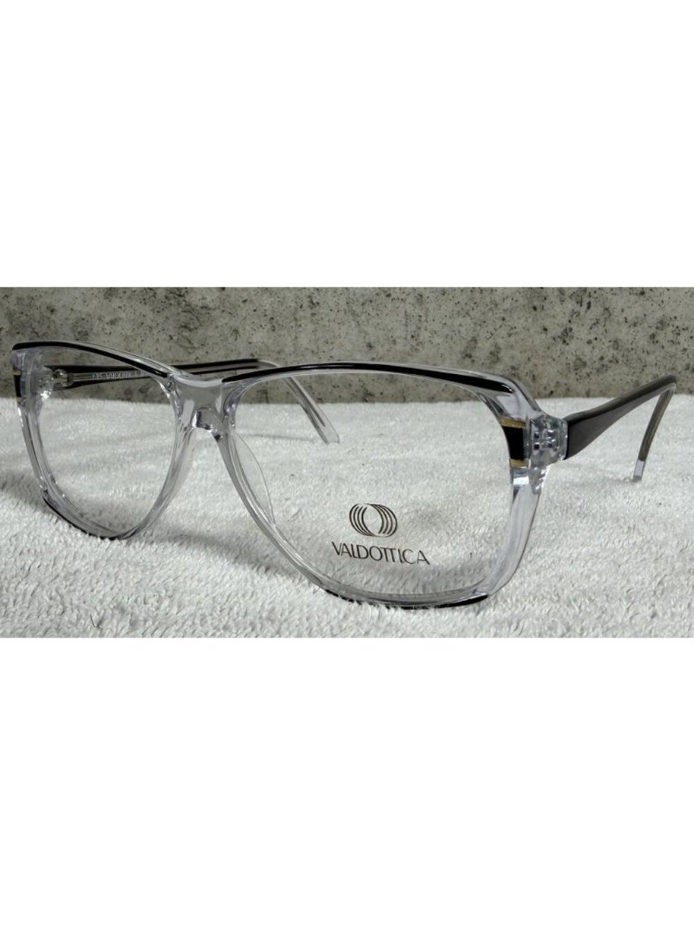 Vintage VALDOTTICA Italy mod. 8964 004 Black Clear Square Eyeglasses 58-13-135